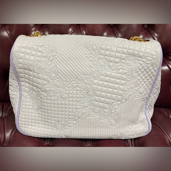 Versace Purple Micro Vanitas Flap Shoulder Bag with Chain - Picture 2 of 16